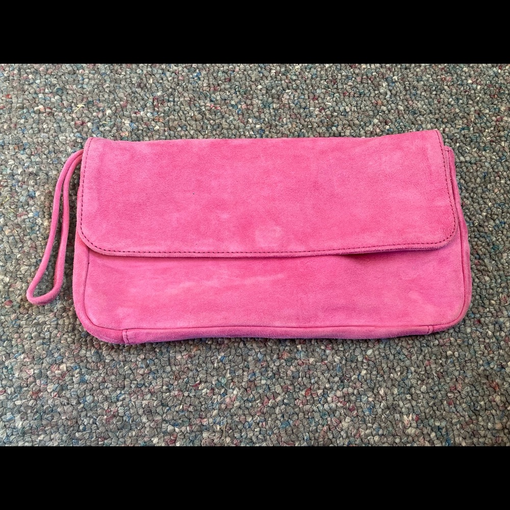 JCrew Leather Suede Pink Clutch